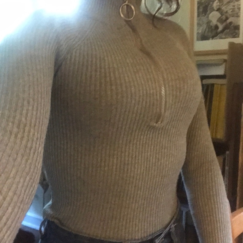 Grey turtle neck sweater